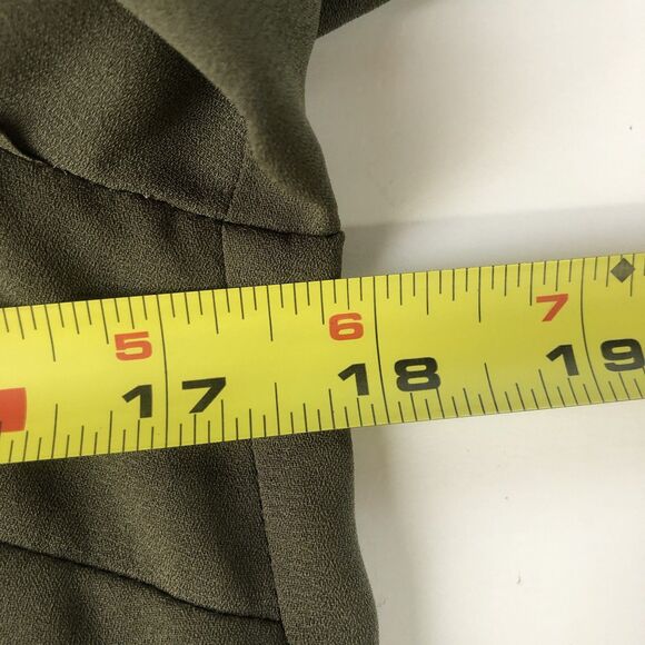 Banana Republic Blouse Ruffle V- Neck & Ruffle 2 Layer Wrist Green Tag Size XS - Picture 5 of 15